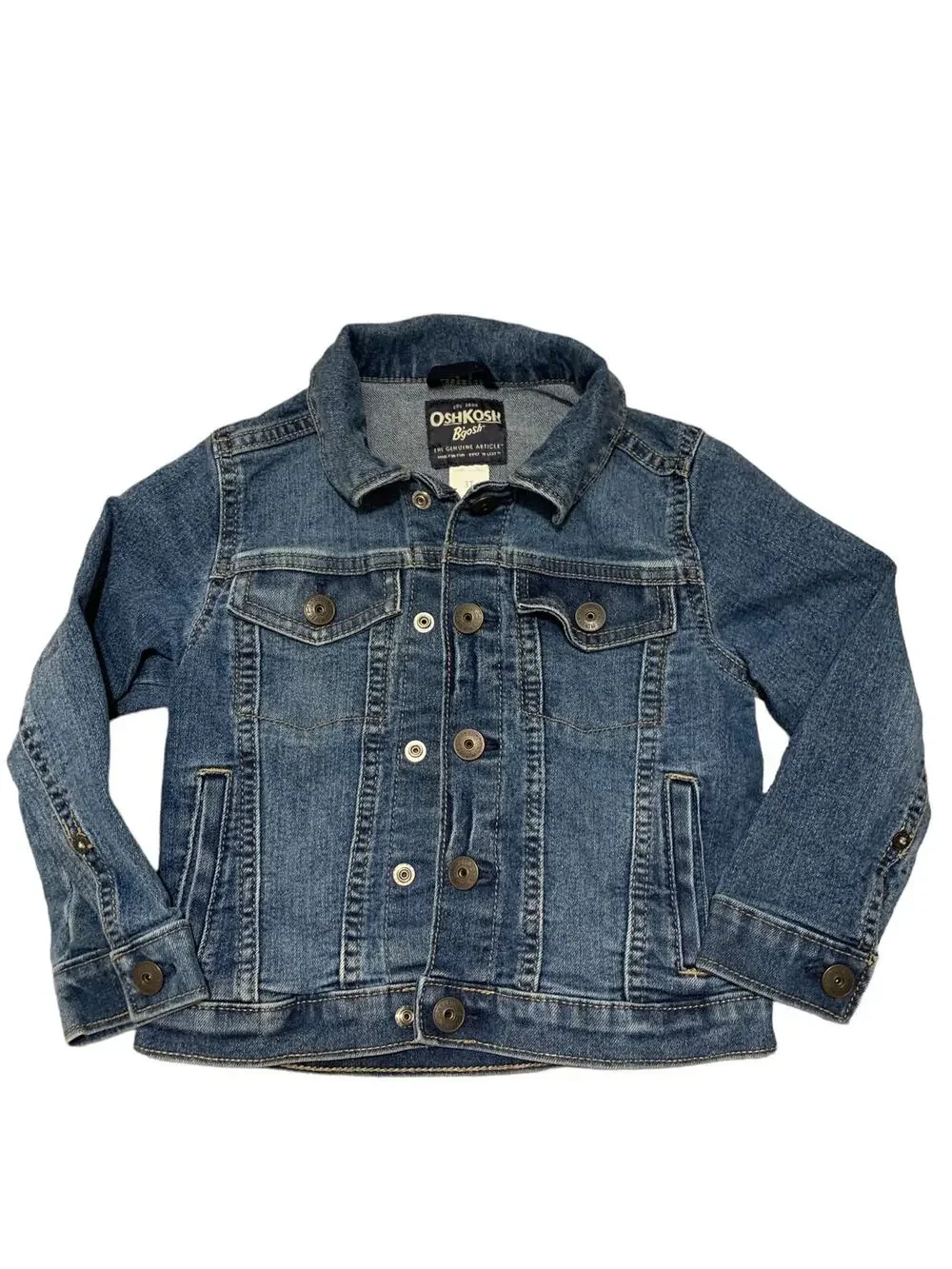 OshKosh B’gosh Classic Denim Jean Jacket Toddler Size 3T Excellent